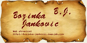Božinka Janković vizit kartica
